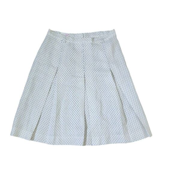Vintage 70s Tennis Circle Skirt Womens Size M White Polka Dot Pleated - Picture 1 of 7